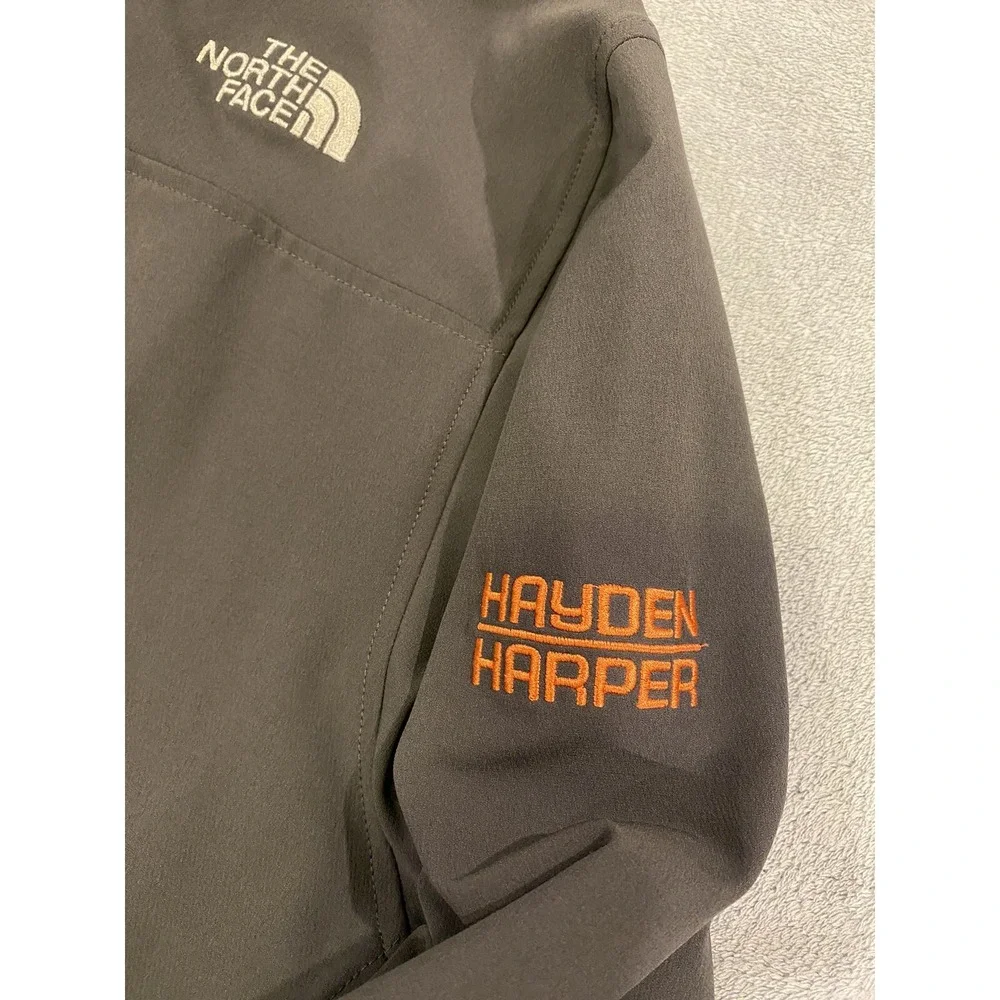North Face Jacket Adult L Gray 1/4 Zip Pullover Mock Neck Polyester Large Look!